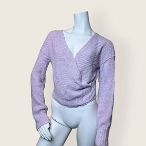 Free People sensual wrap sweater soft lilac